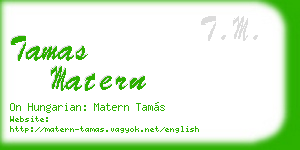 tamas matern business card