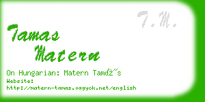 tamas matern business card